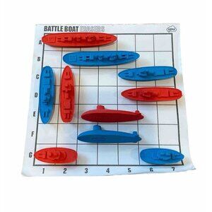 Battle Boat Erasers Game Set by NPW Battleships Naval Ships Preowned